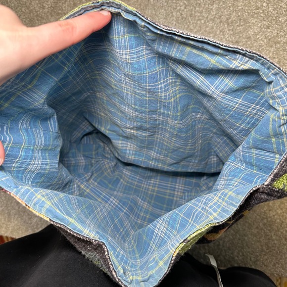 Bohemian Bird Floral Tapestry Shoulder Bag Handmade Plaid lined - Picture 6 of 8